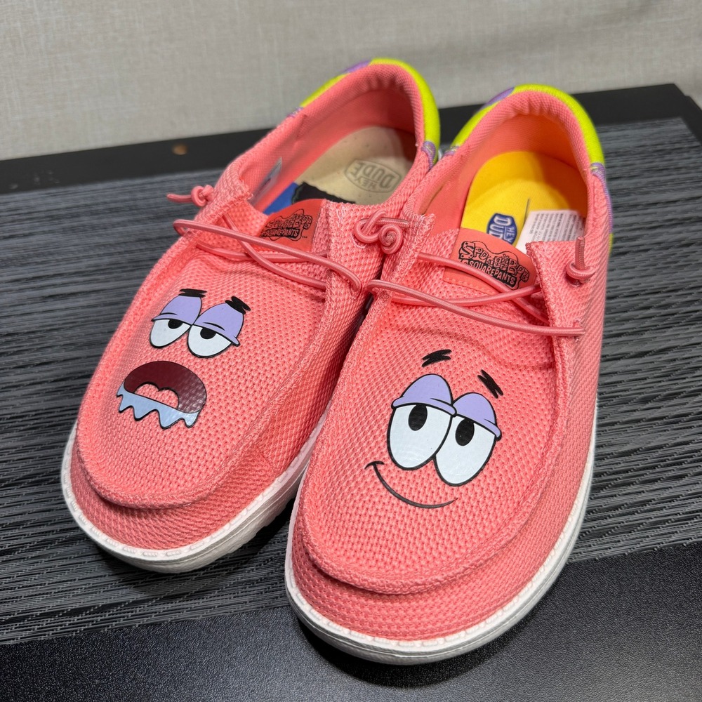 Hey Dude SpongeBob Patrick Shoes - Womens 7 - Pink Wendy Funk 43070-66U Loafers